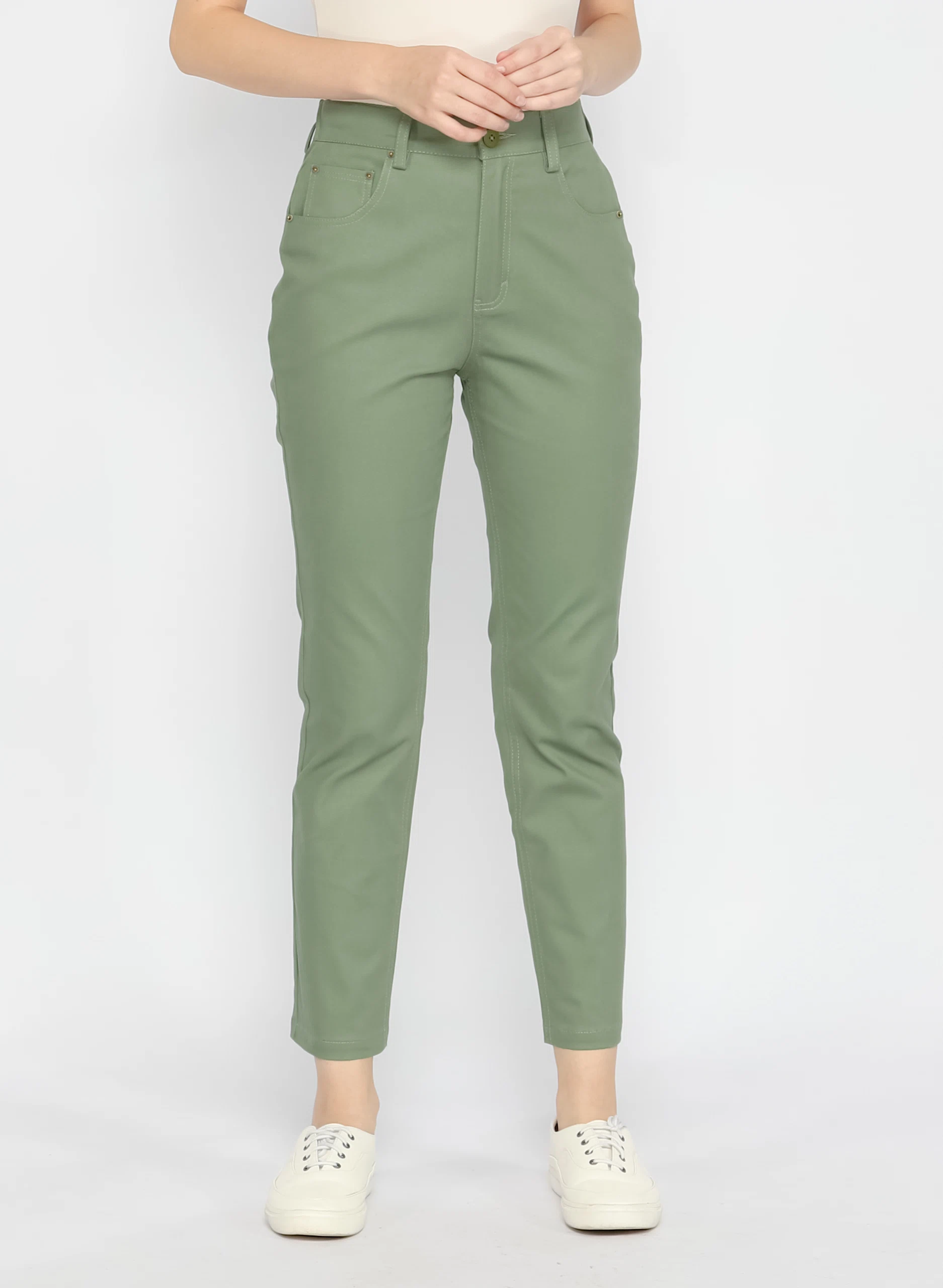 Beril Jeans Green Asparagus