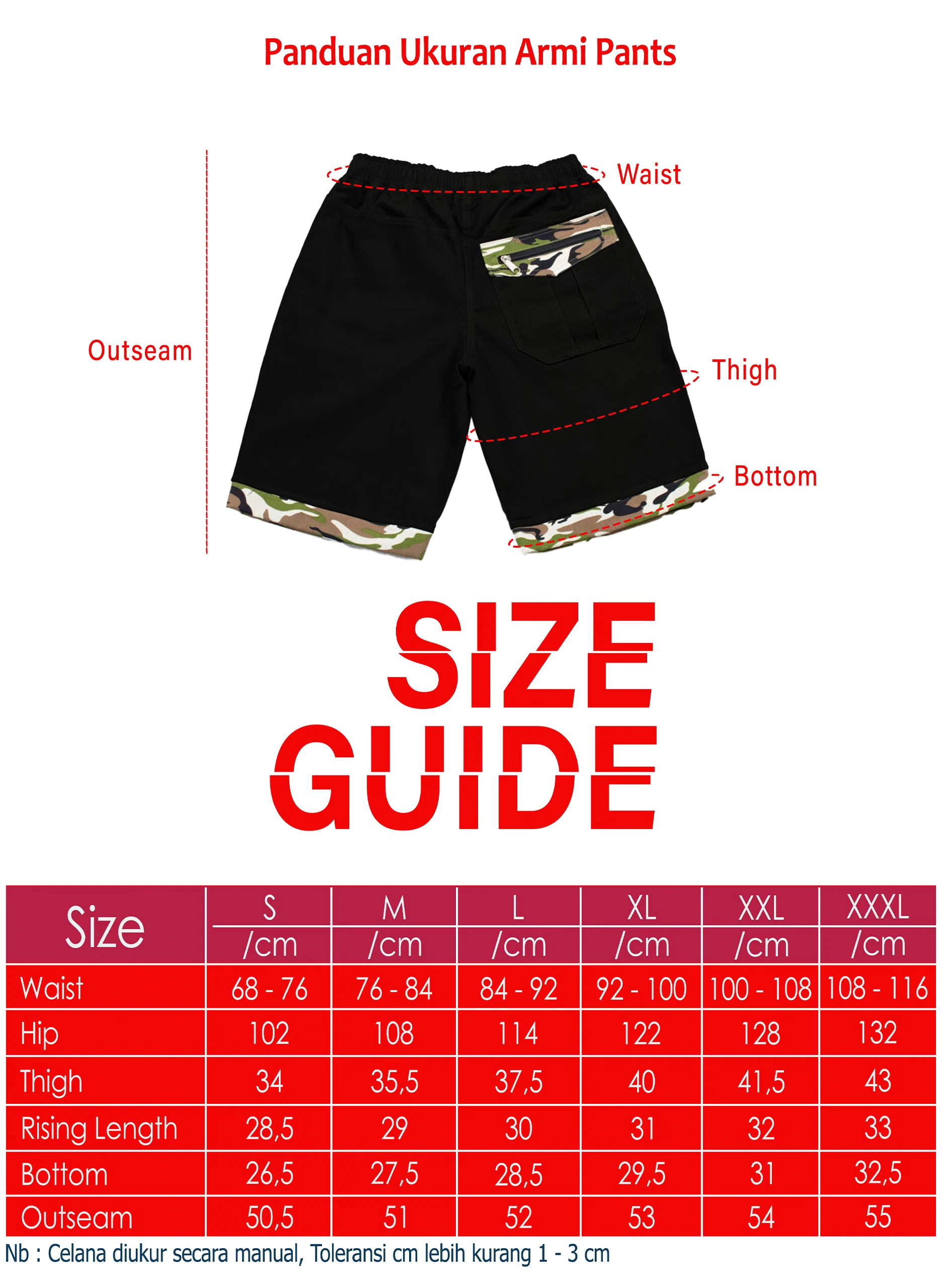 size guide Armi